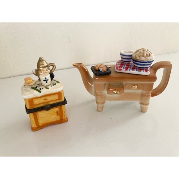 VTG Cardew Design + Silvestri Ceramic Mini Trinket Boxes Kitchen Theme Tea - Picture 3 of 8